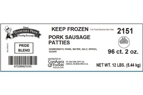 ODOMS TENNESSEE PRIDE Blend Pork Sausage Patties