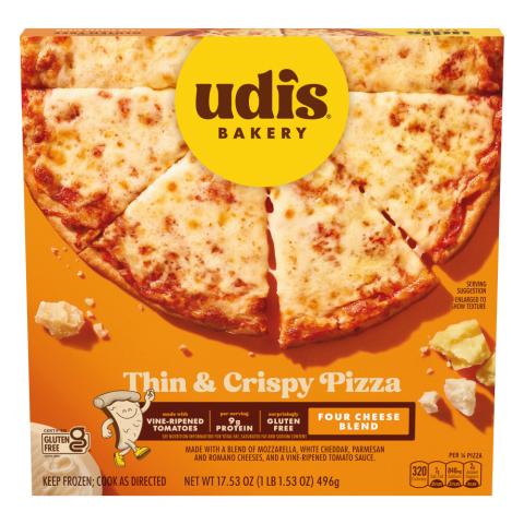 UDIS Crispy Thin Crust Four Cheese Pizza