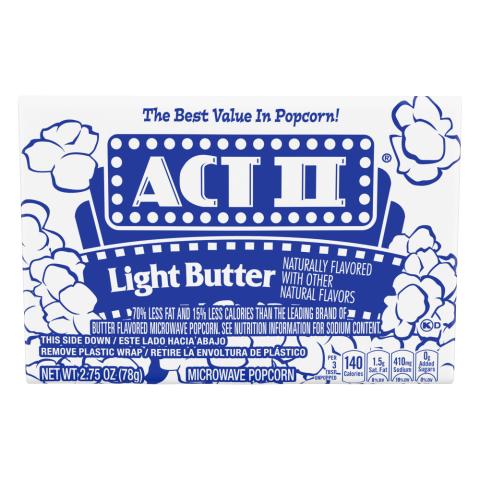 ACT II Light Butter Popcorn - 4 Boxes, 18 Packs