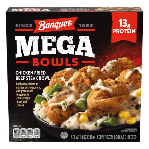 Banquet Mega Bowls Chicken Fried Beef Steak