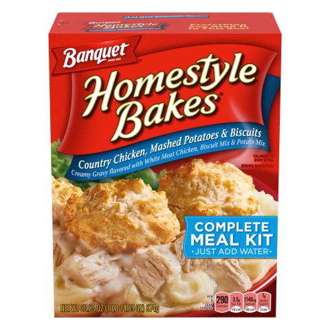 Banquet Homestyle Bakes Country Chicken Mashed Potatoes and Biscuits