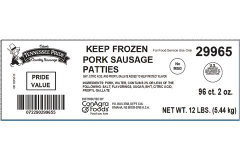 ODOMS TENNESSEE PRIDE Value Pork Sausage Patties