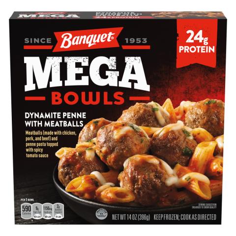 Banquet Mega Bowls Dynamite Penne and Meatballs