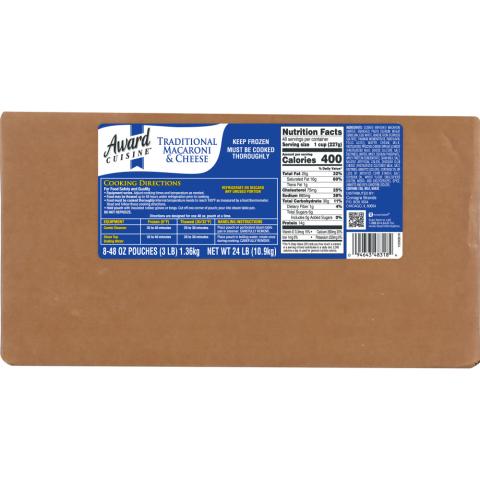 Award Cuisine Mac n Cheese Pouch 8/3 lb