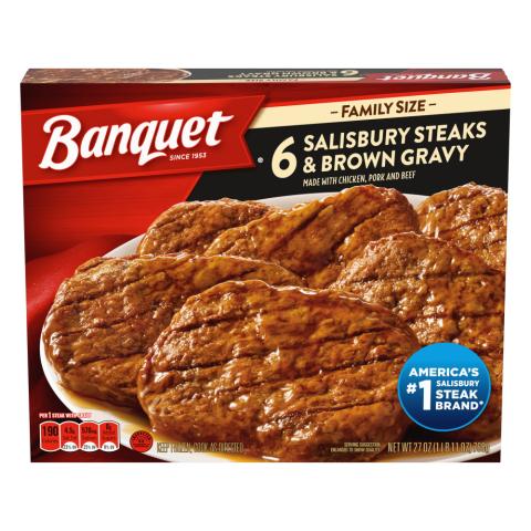 BANQUET Family Size Salisbury Steaks And Brown Gravy