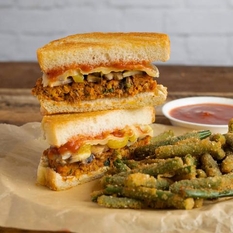 ITALIAN STYLE CHICKPEA BURGER MELT