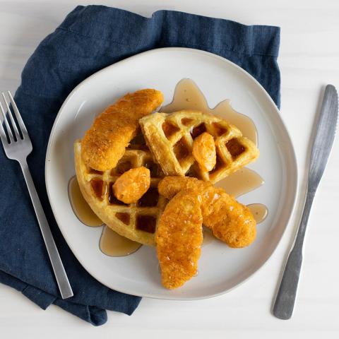 PLANT-BASED CHICK'N AND WAFFLES