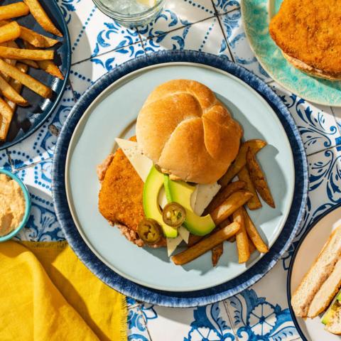 PLANT-BASED CHICK'N TORTA CUBANA SANDWICH