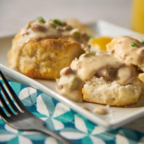 CAJUN STYLE BISCUITS AND GRAVY