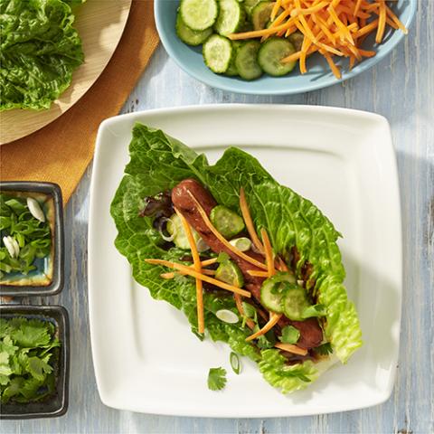 KOREAN BEEF FRANK LETTUCE WRAPS