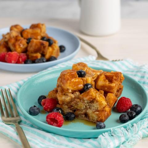 WAFFLE BREAD PUDDING