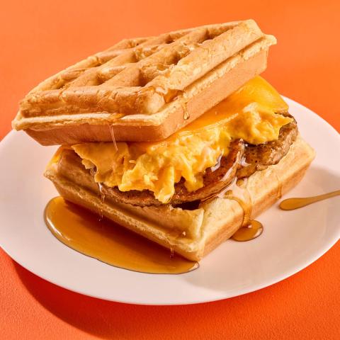 SAUSAGE AND EGG WAFFLE SANDWICH
