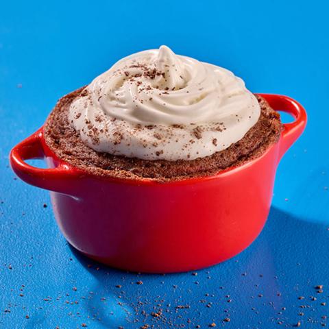 HOT COCOA MUG CAKE WITH SWEET FOAM WHIP