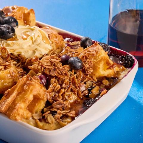 BLUEBERRY BELGIAN WAFFLE CASSEROLE