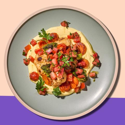 CALIFORNIA BLEND WITH GREEK YOGURT SAFFRON SAUCE