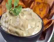 SWEET POTATO CHIPS WITH SOY WASABI MAYO