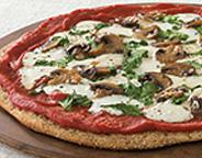 PIZZA WITH FRESH MOZZARELLA, SPINACH AND MUSHROOMS