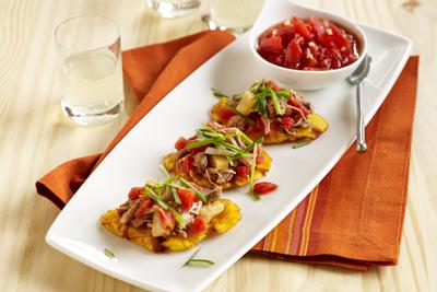 HAWAIIAN LAU LAU PORK AND PINEAPPLE TOSTONES