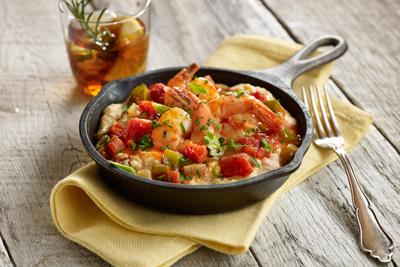 'THE BIG EASY' SHRIMP CREOLE AND MAQUE CHOUX GRITS