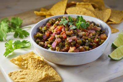 ROASTED POBLANO PEPPER & RED ONION SALSA