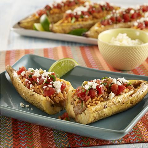 STUFFED CUBAN PLANTAIN BOATS