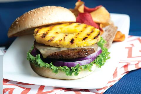 TERIYAKI PLANT-BASED BURGERS WITH PINEAPPLE
