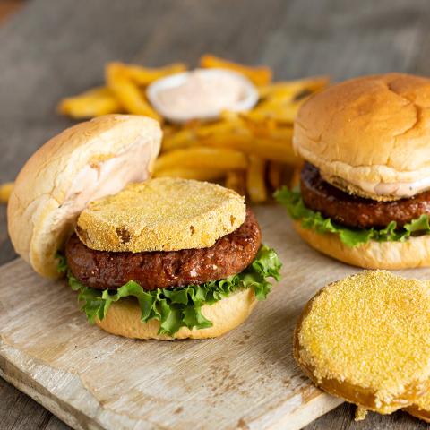 VEGAN BURGER WITH FRIED GREEN TOMATO
