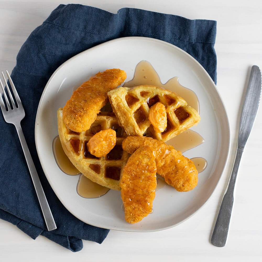 PLANT-BASED CHICK'N AND WAFFLES