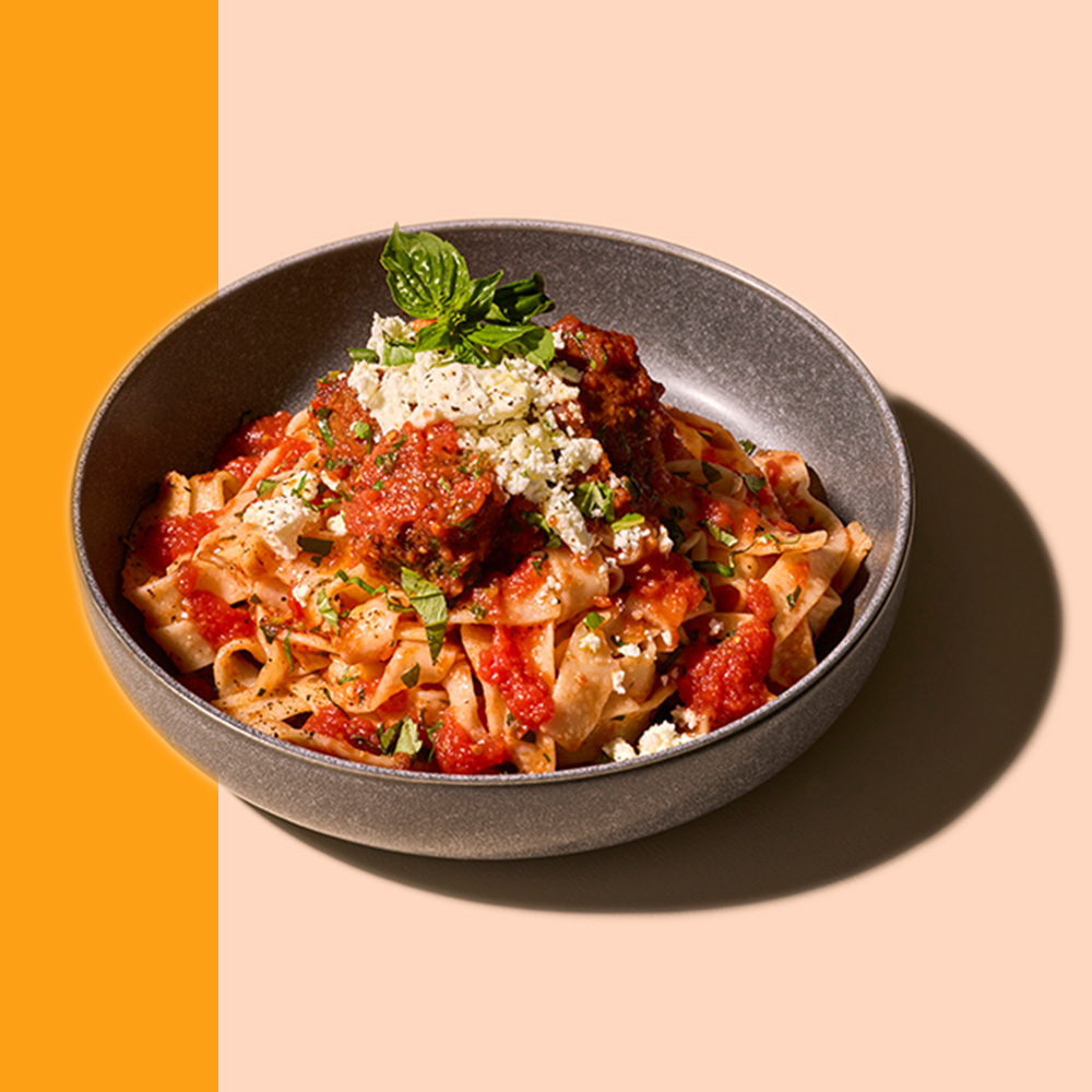 TAGLIATELLE WITH MEATBALLS