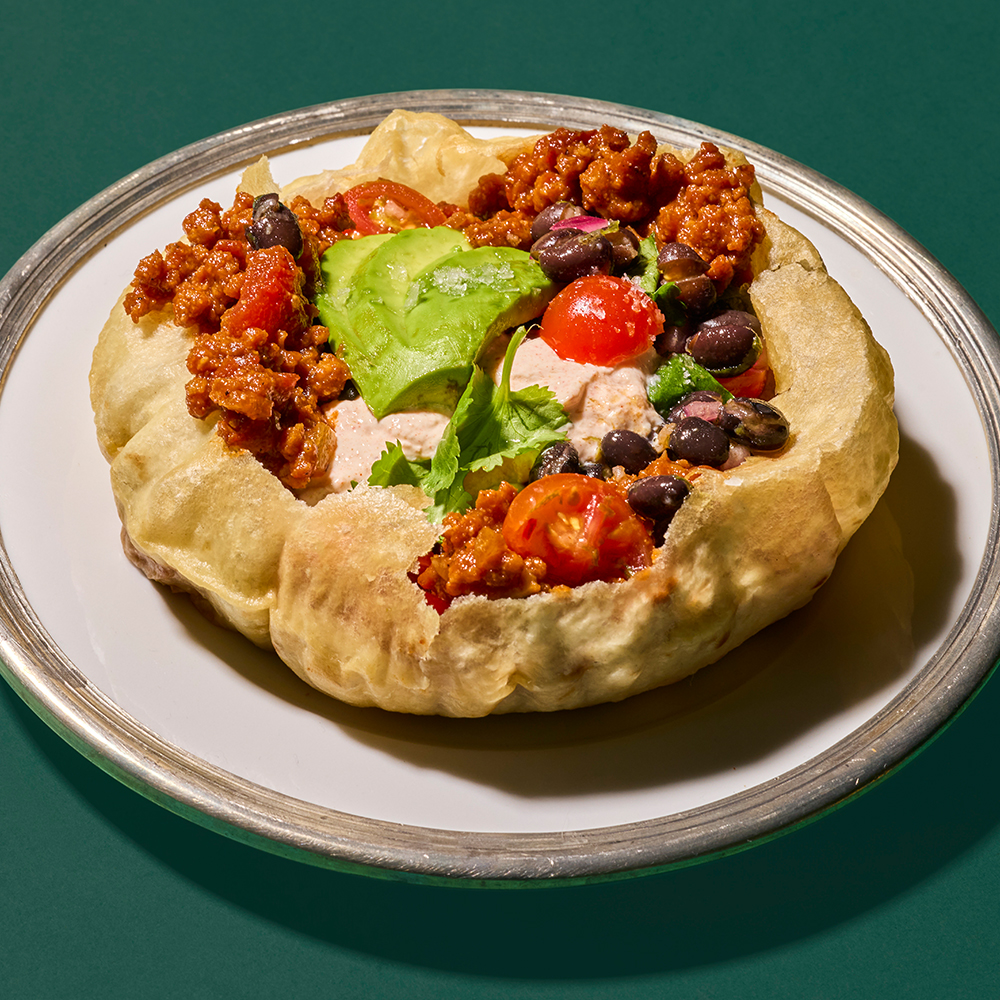 PUFFY TEXAS TOSTADAS WITH A CHERRY TOMATO PICO DE GALLO SALAD