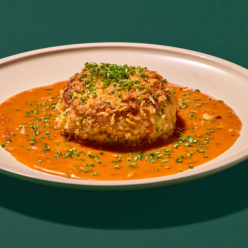 LOWCOUNTRY CRAB CAKES WITH A TOMATO GRAVY