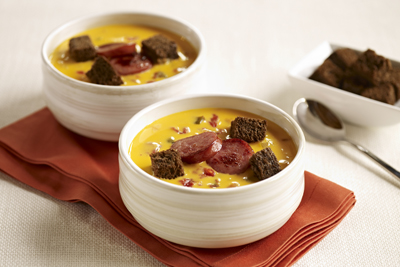 SMOKED SAUSAGE CHEESE SOUP